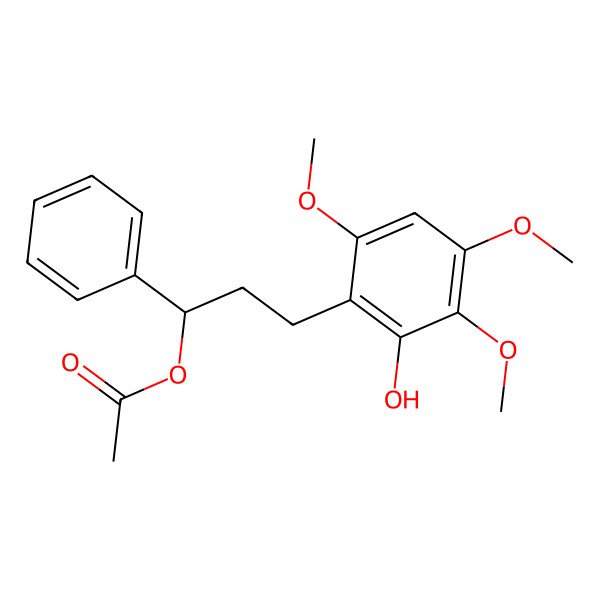 2D Structure of [(1S)-3-(2-hydroxy-3,4,6-trimethoxyphenyl)-1-phenylpropyl] acetate