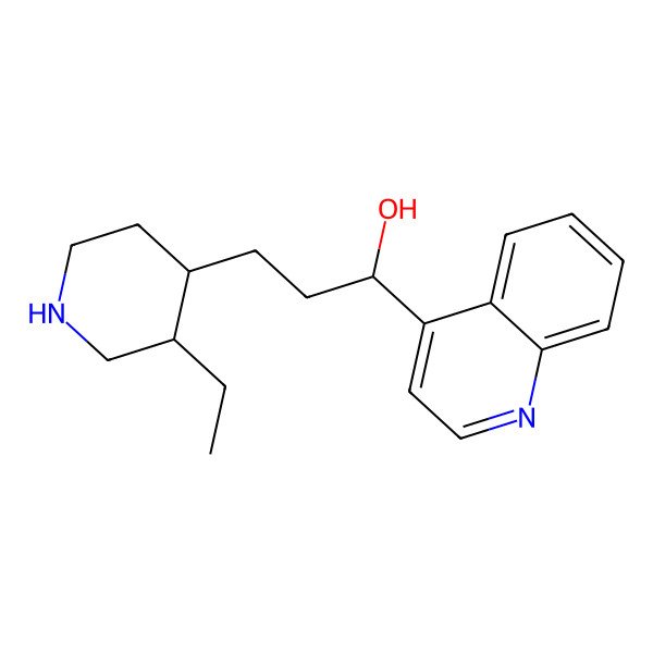 2D Structure of (1S)-3-[(3R,4R)-3-ethylpiperidin-4-yl]-1-quinolin-4-ylpropan-1-ol