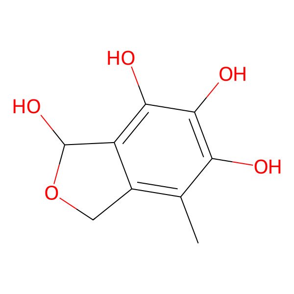 2D Structure of 4-Methyl-1,3-dihydro-2-benzouran-1,5,6,7-tetrol