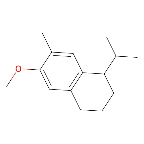 2D Structure of (1S)-6-methoxy-7-methyl-1-propan-2-yl-1,2,3,4-tetrahydronaphthalene