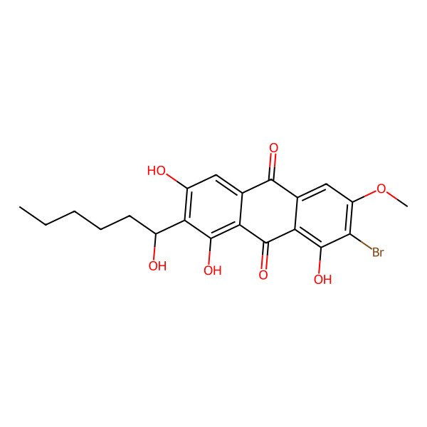 2D Structure of (1'S)-6-O-methyl-7-bromoaverantin