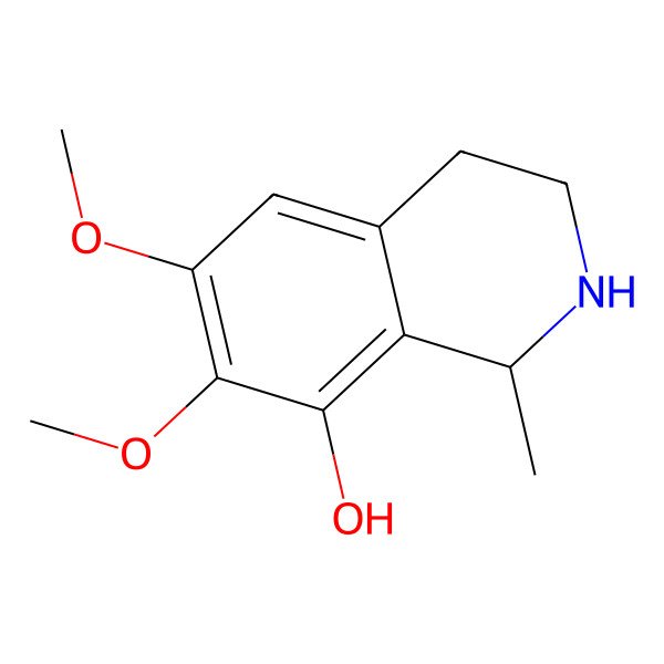 2D Structure of (1S)-6,7-dimethoxy-1-methyl-1,2,3,4-tetrahydroisoquinolin-8-ol