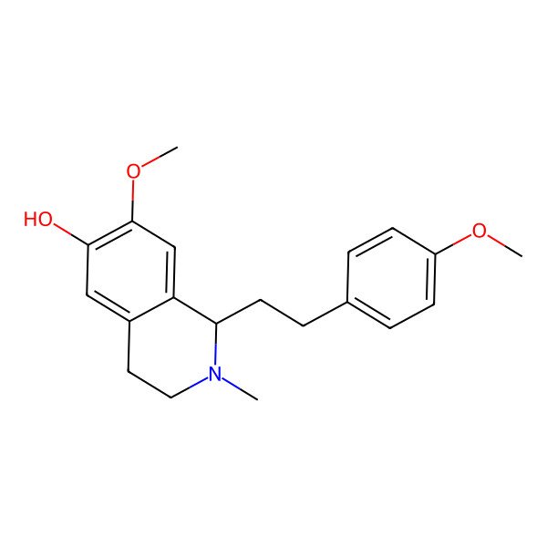 2D Structure of (1S)-7-methoxy-1-[2-(4-methoxyphenyl)ethyl]-2-methyl-3,4-dihydro-1H-isoquinolin-6-ol