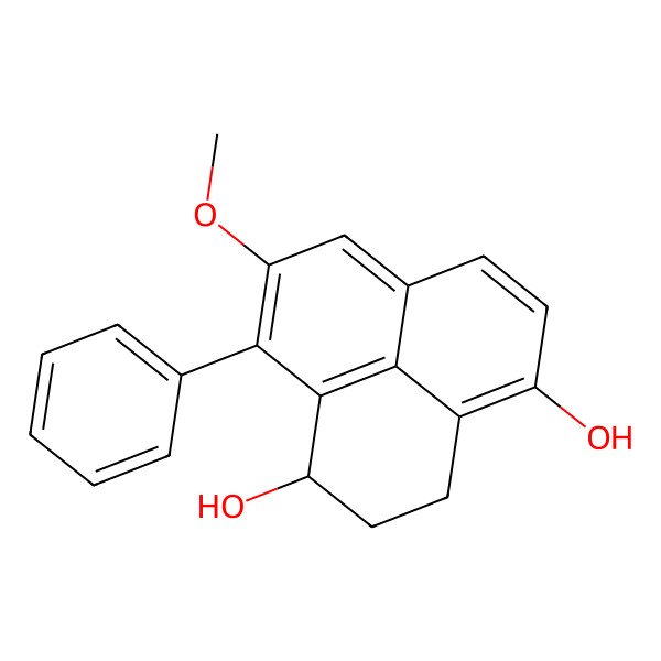 2D Structure of (1S)-8-methoxy-9-phenyl-2,3-dihydro-1H-phenalene-1,4-diol