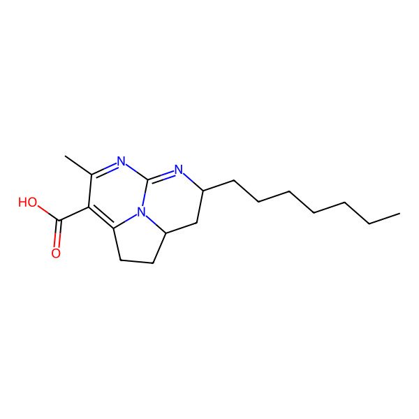 2D Structure of (1S,10R)-10-heptyl-6-methyl-7,9,12-triazatricyclo[6.3.1.04,12]dodeca-4,6,8-triene-5-carboxylic acid