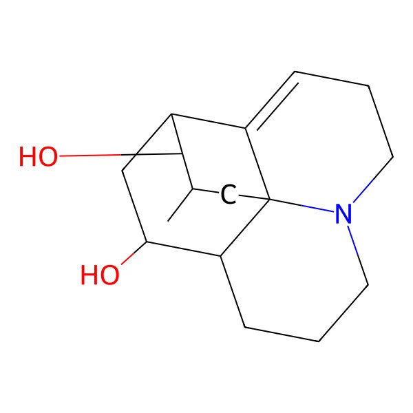 2D Structure of (1S,10S,11R,13S,14S,15S)-15-methyl-6-azatetracyclo[8.6.0.01,6.02,13]hexadec-2-ene-11,14-diol