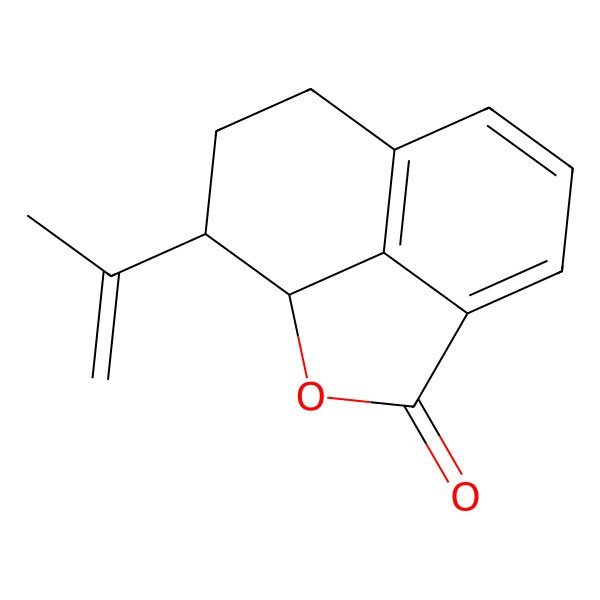 2D Structure of (1S,11S)-11-prop-1-en-2-yl-2-oxatricyclo[6.3.1.04,12]dodeca-4,6,8(12)-trien-3-one