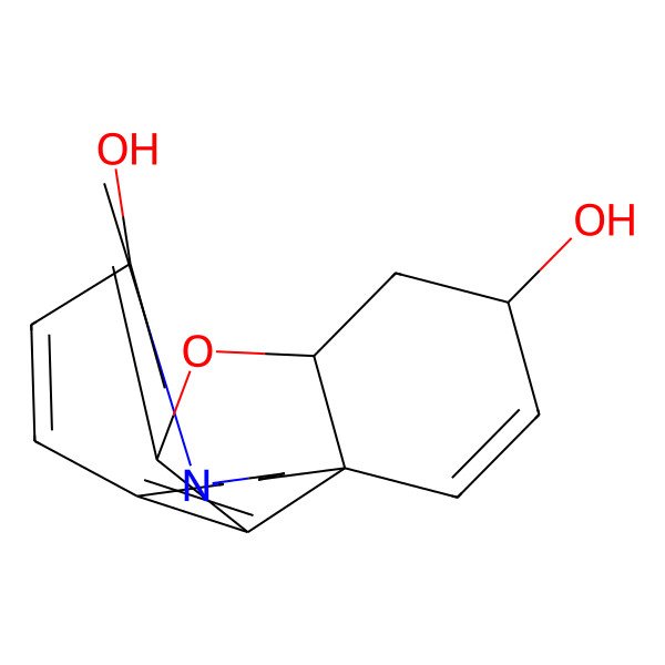 2D Structure of (1S,14R)-4-methyl-11-oxa-4-azatetracyclo[8.6.1.01,12.06,17]heptadeca-6(17),7,9,15-tetraene-9,14-diol