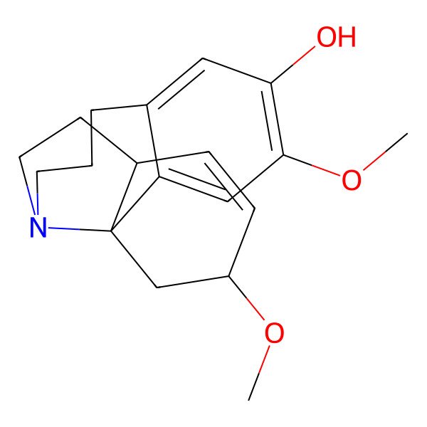 2D Structure of (1S,14R,17R)-4,17-dimethoxy-11-azatetracyclo[9.7.0.01,14.02,7]octadeca-2,4,6,15-tetraen-5-ol