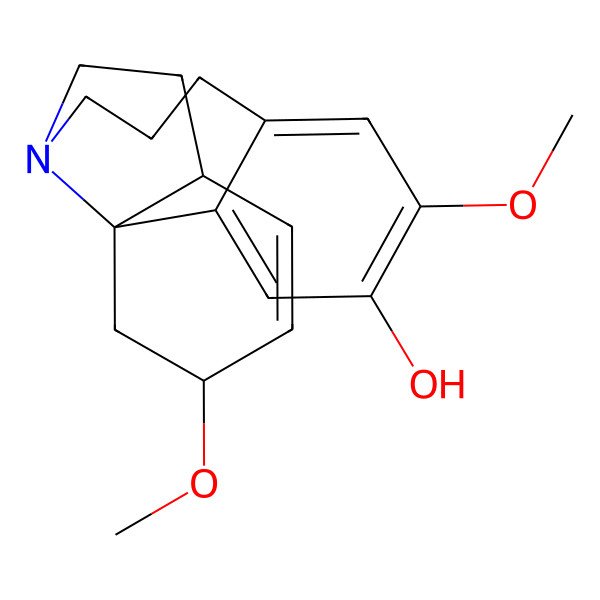 2D Structure of (1S,14R,17R)-5,17-dimethoxy-11-azatetracyclo[9.7.0.01,14.02,7]octadeca-2,4,6,15-tetraen-4-ol
