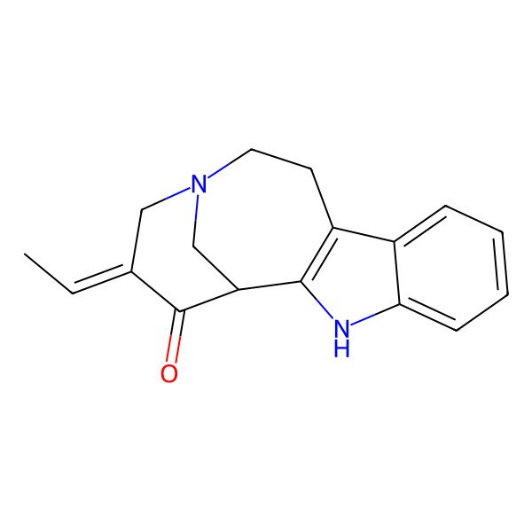 2D Structure of (1S,15E)-15-ethylidene-3,13-diazatetracyclo[11.3.1.02,10.04,9]heptadeca-2(10),4,6,8-tetraen-16-one