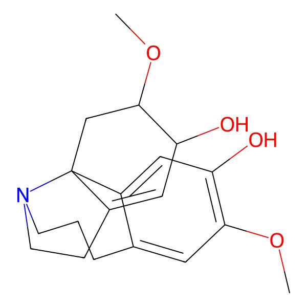 2D Structure of (1S,16R,17R)-5,17-dimethoxy-11-azatetracyclo[9.7.0.01,14.02,7]octadeca-2,4,6,14-tetraene-4,16-diol