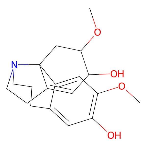 2D Structure of (1S,16S,17R)-4,17-dimethoxy-11-azatetracyclo[9.7.0.01,14.02,7]octadeca-2,4,6,14-tetraene-5,16-diol