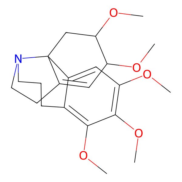 2D Structure of (1S,16S,17R)-4,5,6,16,17-pentamethoxy-11-azatetracyclo[9.7.0.01,14.02,7]octadeca-2,4,6,14-tetraene