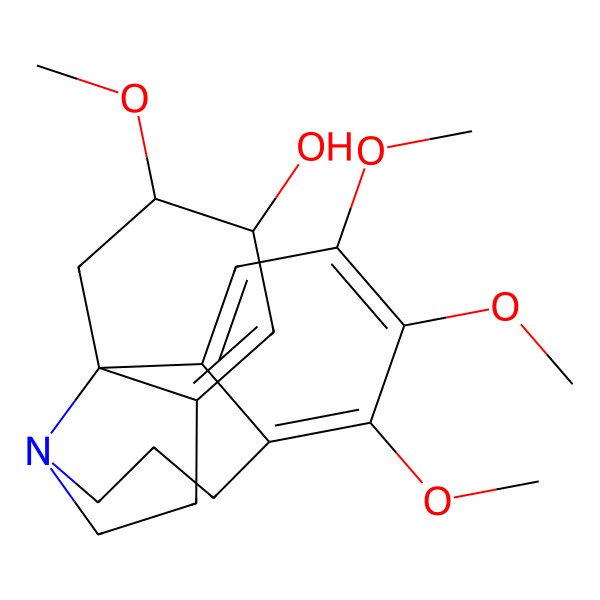 2D Structure of (1S,16S,17R)-4,5,6,17-tetramethoxy-11-azatetracyclo[9.7.0.01,14.02,7]octadeca-2,4,6,14-tetraen-16-ol