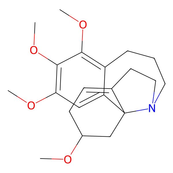 2D Structure of (1S,17S)-4,5,6,17-tetramethoxy-11-azatetracyclo[9.7.0.01,14.02,7]octadeca-2,4,6,14-tetraene