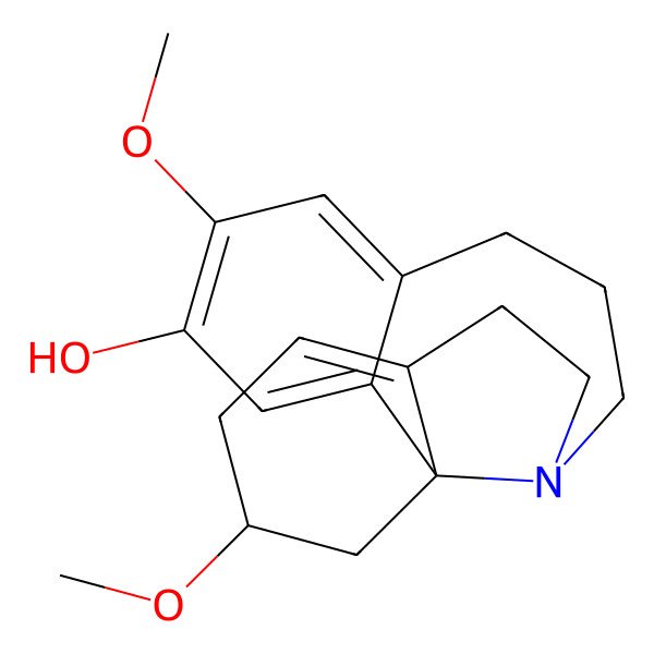 2D Structure of (1S,17S)-5,17-dimethoxy-11-azatetracyclo[9.7.0.01,14.02,7]octadeca-2,4,6,14-tetraen-4-ol