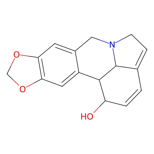 2D Structure of (1S,19S)-5,7-dioxa-12-azapentacyclo[10.6.1.02,10.04,8.015,19]nonadeca-2,4(8),9,14,16-pentaen-18-ol