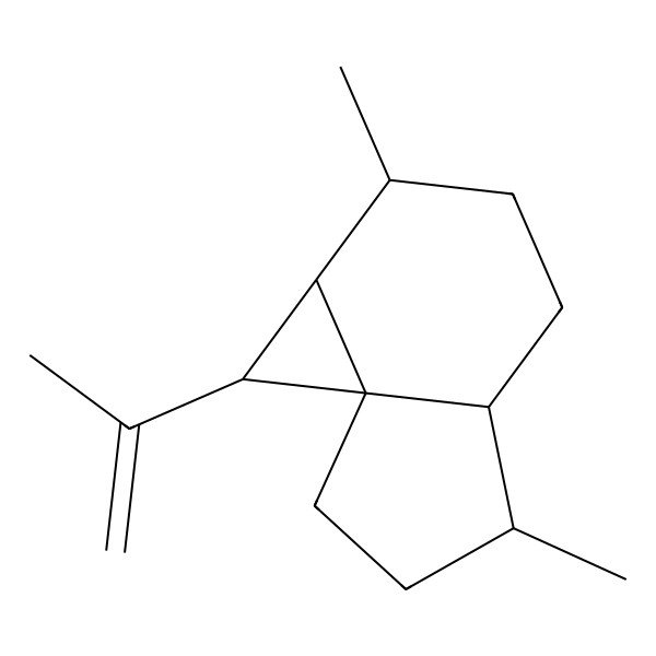 2D Structure of (1S,1aR,2S,4aR,5S,7aR)-Octahydro-2,5-dimethyl-1-(1-methylethenyl)-1H-cycloprop[d]indene