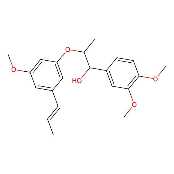 2D Structure of (1S,2R)-1-(3,4-dimethoxyphenyl)-2-[3-methoxy-5-[(E)-prop-1-enyl]phenoxy]propan-1-ol