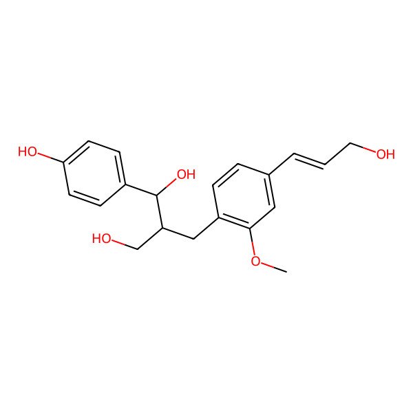 2D Structure of (1S,2R)-1-(4-hydroxyphenyl)-2-[[4-[(E)-3-hydroxyprop-1-enyl]-2-methoxyphenyl]methyl]propane-1,3-diol