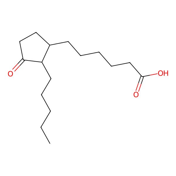 2D Structure of (1S,2R)-3-Oxo-2-pentylcyclopentane-1-hexanoic acid