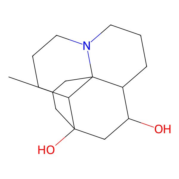 2D Structure of (1S,2R,10S,11R,13R,15S)-15-methyl-6-azatetracyclo[8.6.0.01,6.02,13]hexadecane-11,13-diol