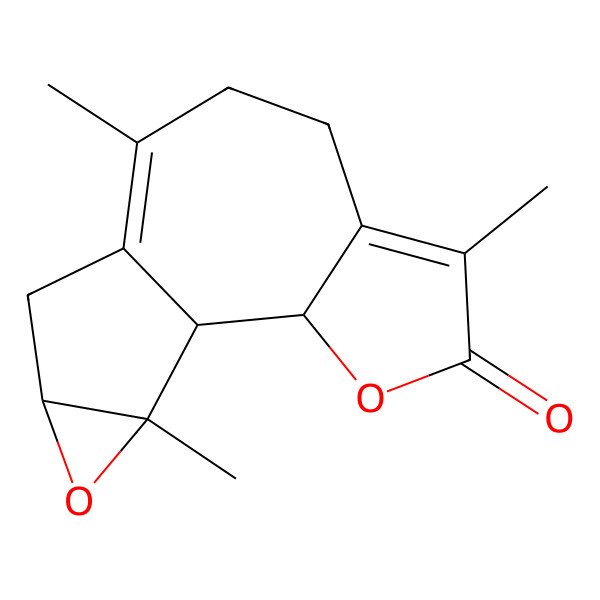 2D Structure of (1S,2R,12S,14R)-5,9,14-trimethyl-3,13-dioxatetracyclo[8.4.0.02,6.012,14]tetradeca-5,9-dien-4-one