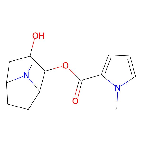 2D Structure of [(1S,2R,3R,5R)-3-hydroxy-8-methyl-8-azabicyclo[3.2.1]octan-2-yl] 1-methylpyrrole-2-carboxylate