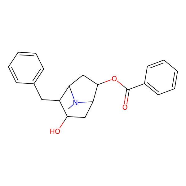 2D Structure of [(1S,2R,3R,5S,6S)-2-benzyl-3-hydroxy-8-methyl-8-azabicyclo[3.2.1]octan-6-yl] benzoate