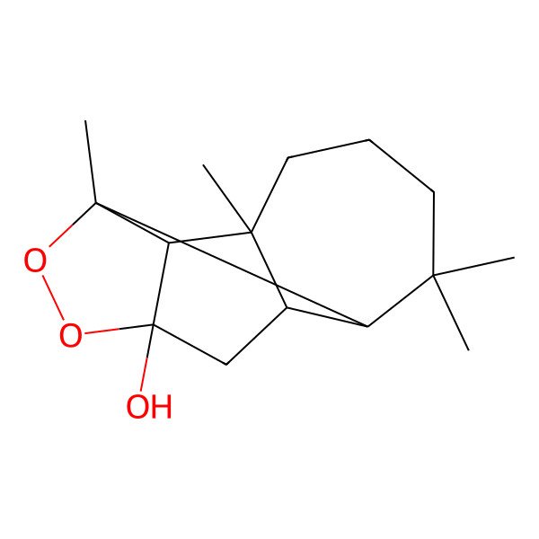 2D Structure of (1S,2R,3R,6R,8R,9S)-1,3,10,10-tetramethyl-4,5-dioxatetracyclo[6.5.0.02,6.03,9]tridecan-6-ol