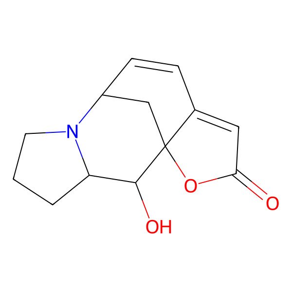 2D Structure of (1S,2R,3R,8S)-2-hydroxy-14-oxa-7-azatetracyclo[6.6.1.01,11.03,7]pentadeca-9,11-dien-13-one