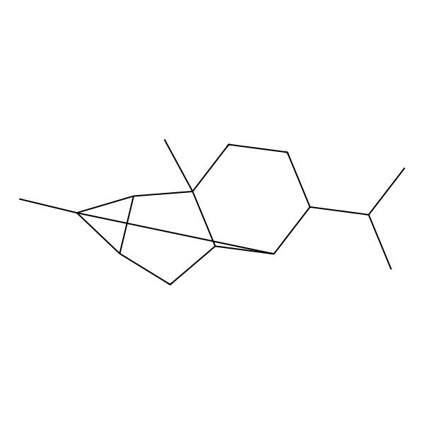 2D Structure of (1S,2R,3S,4R,6R,7R,8R)-1,3-dimethyl-8-propan-2-yltetracyclo[4.4.0.02,4.03,7]decane