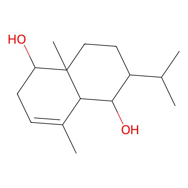 2D Structure of (1S,2R,4aR,5R,8aS)-4a,8-dimethyl-2-propan-2-yl-2,3,4,5,6,8a-hexahydro-1H-naphthalene-1,5-diol