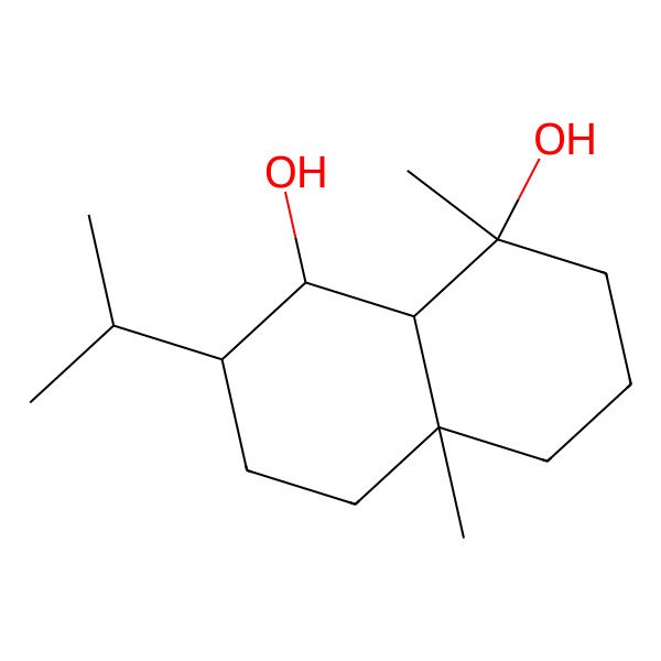 2D Structure of (1S,2R,4aR,8R,8aS)-4a,8-dimethyl-2-propan-2-yl-1,2,3,4,5,6,7,8a-octahydronaphthalene-1,8-diol