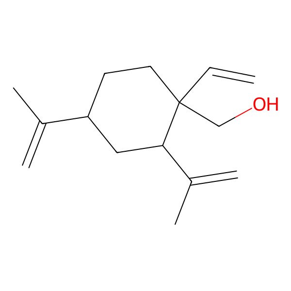 2D Structure of [(1S,2R,4S)-1-ethenyl-2,4-bis(prop-1-en-2-yl)cyclohexyl]methanol