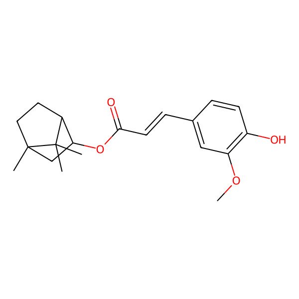 2D Structure of [(1S,2R,4S)-4,7,7-trimethyl-2-bicyclo[2.2.1]heptanyl] (E)-3-(4-hydroxy-3-methoxyphenyl)prop-2-enoate