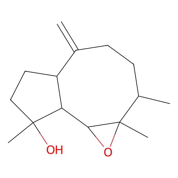 2D Structure of (1S,2R,4S,5R,9S,12R)-4,5,12-trimethyl-8-methylidene-3-oxatricyclo[7.3.0.02,4]dodecan-12-ol