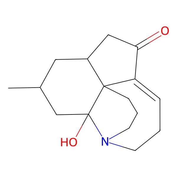 2D Structure of (1S,2R,4S,6S)-2-hydroxy-4-methyl-13-azatetracyclo[7.7.0.01,6.02,13]hexadec-9-en-8-one