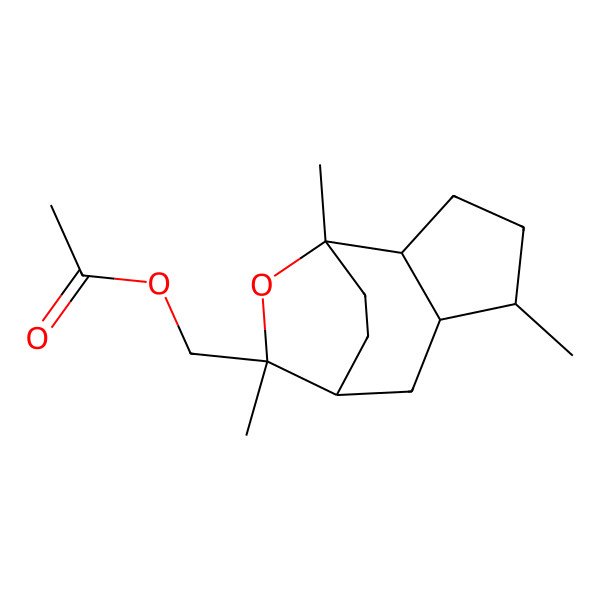2D Structure of [(1S,2R,5R,6R,8R,9S)-1,5,9-trimethyl-10-oxatricyclo[6.2.2.02,6]dodecan-9-yl]methyl acetate
