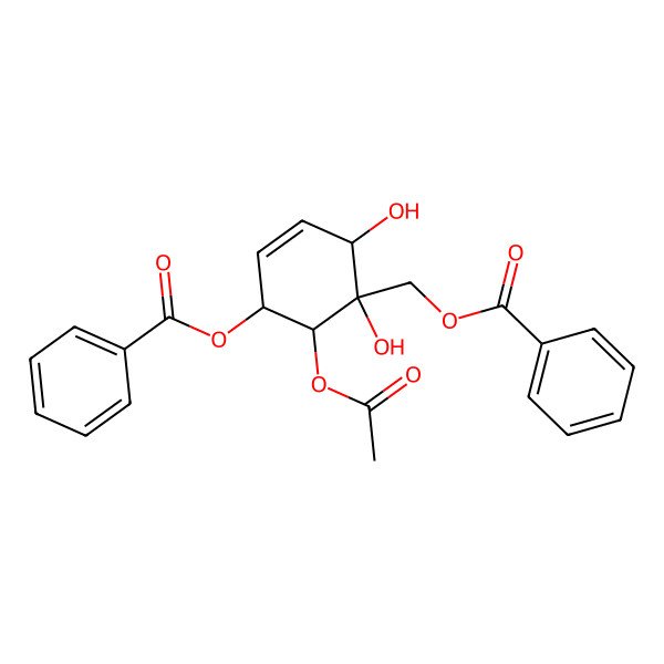 2D Structure of [(1S,2R,5R,6S)-6-acetyloxy-5-benzoyloxy-1,2-dihydroxycyclohex-3-en-1-yl]methyl benzoate