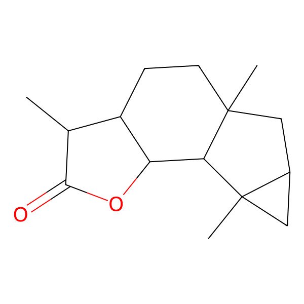 2D Structure of (1S,2R,5R,6S,9R,11S,13S)-5,9,13-trimethyl-3-oxatetracyclo[7.4.0.02,6.011,13]tridecan-4-one