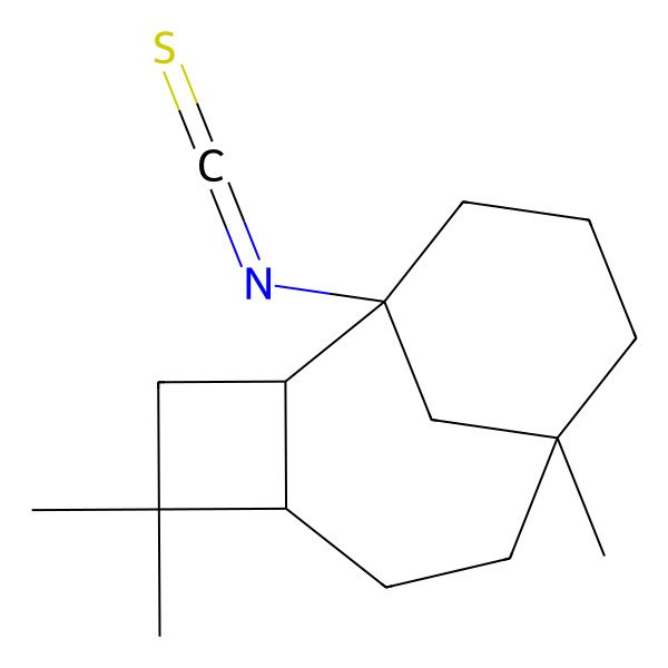 2D Structure of (1S,2R,5R,8R)-1-isothiocyanato-4,4,8-trimethyltricyclo[6.3.1.02,5]dodecane