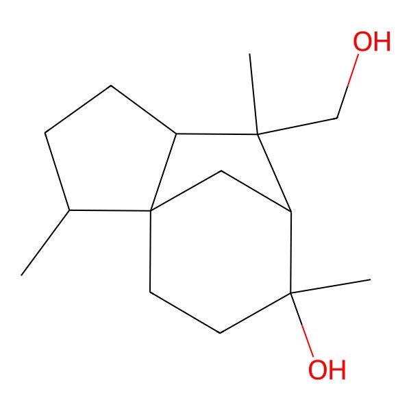 2D Structure of (1S,2R,5S,6R,7R,8R)-6-(hydroxymethyl)-2,6,8-trimethyltricyclo[5.3.1.01,5]undecan-8-ol