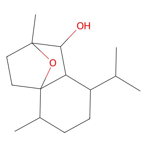 2D Structure of (1S,2R,5S,6R,7S,8S)-2,8-dimethyl-5-propan-2-yl-11-oxatricyclo[6.2.1.01,6]undecan-7-ol
