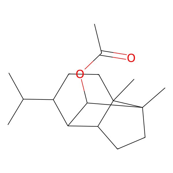 2D Structure of [(1S,2R,5S,6S,7R,8S)-2,8-dimethyl-5-propan-2-yl-7-tricyclo[4.4.0.02,8]decanyl] acetate
