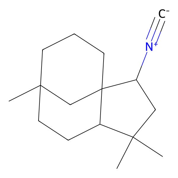 2D Structure of (1S,2R,5S,8R)-2-isocyano-4,4,8-trimethyltricyclo[6.3.1.01,5]dodecane