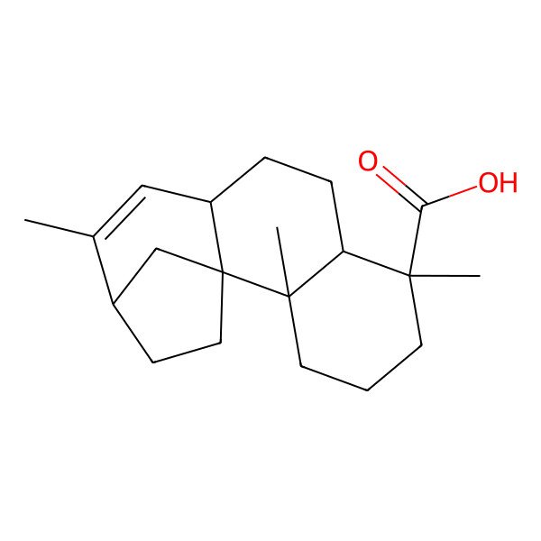 2D Structure of (1S,2R,6R,7R,10R,13S)-2,6,12-trimethyltetracyclo[11.2.1.01,10.02,7]hexadec-11-ene-6-carboxylic acid