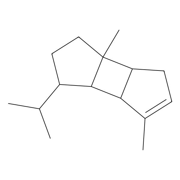 2D Structure of (1S,2R,6S,7R,10R)-3,7-dimethyl-10-propan-2-yltricyclo[5.3.0.02,6]dec-3-ene