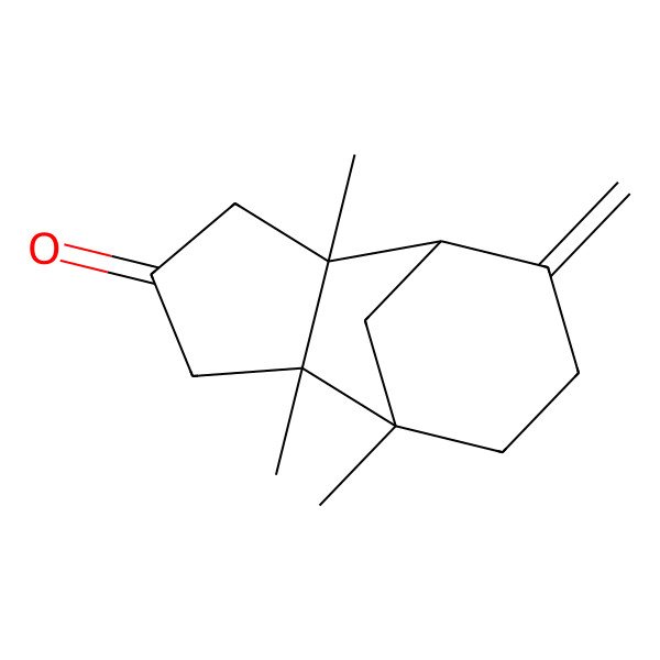 2D Structure of (1S,2R,6S,7S)-1,2,6-trimethyl-8-methylidenetricyclo[5.3.1.02,6]undecan-4-one